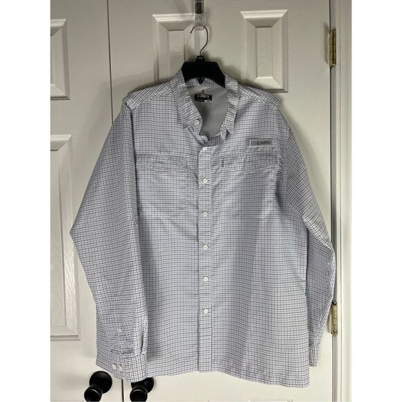 Habit Mens Button Up Vented Fishing Camp Casual Shirt Size Large - Picture 1 of 4